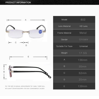 🔥2023 New Sapphire high hardness anti-blue progressive Far And Near Dual-Use Reading Glasses✨