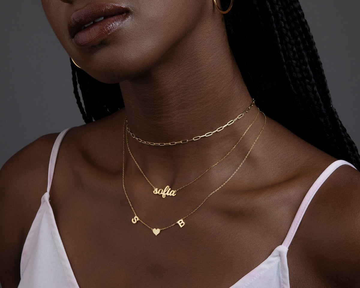 14K Gold Name Necklace, Personalized Necklace, Minimalist Necklace with Name, Initial Necklaces, Necklace for Women