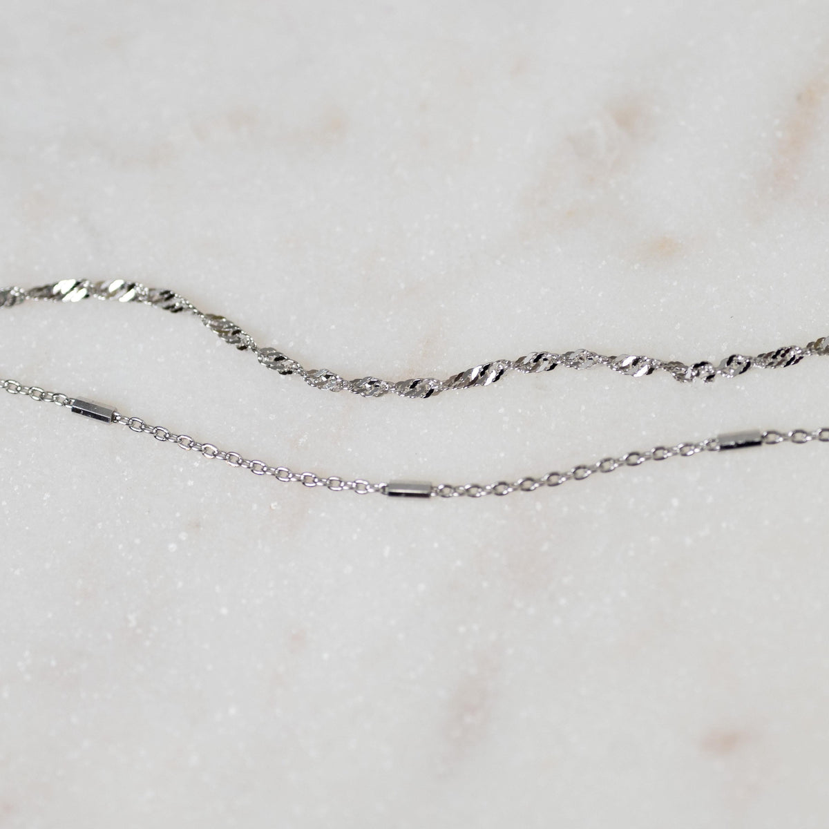 Two Delicate Bracelets Set, Minimalist Bracelet Set, Gold and Silver Bracelets