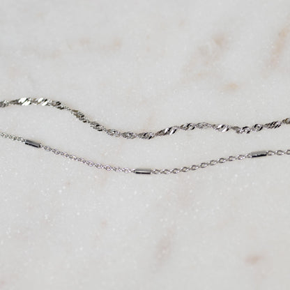 Two Delicate Bracelets Set, Minimalist Bracelet Set, Gold and Silver Bracelets